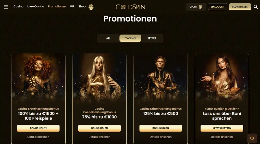 GoldSpin Casino – schnelle Auszahlung